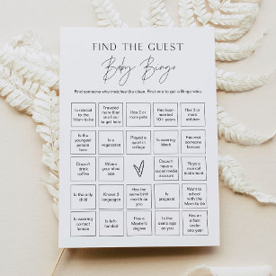 HARLOW Find The Guest Baby Bingo Game Card