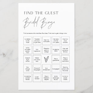 HARLOW Find the Guest Bridal Shower Bingo Game