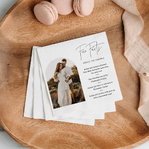HARLOW Fun Facts About the Bride and Groom Photo Napkins