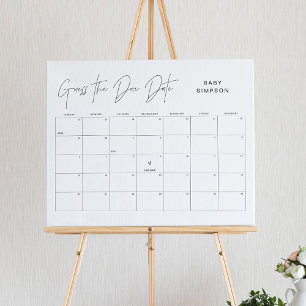 HARLOW Guess The Due Date Baby Shower Game 16x20 Poster