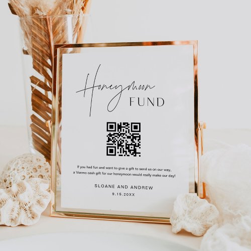 HARLOW Honeymoon Fund QR Code Wedding Sign