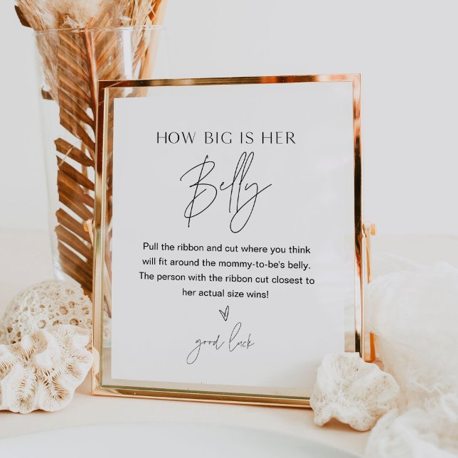 HARLOW How Big Is Her Belly Baby Shower Game Poster (Creator Uploaded)