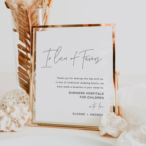 HARLOW In Lieu of Favors Wedding Sign