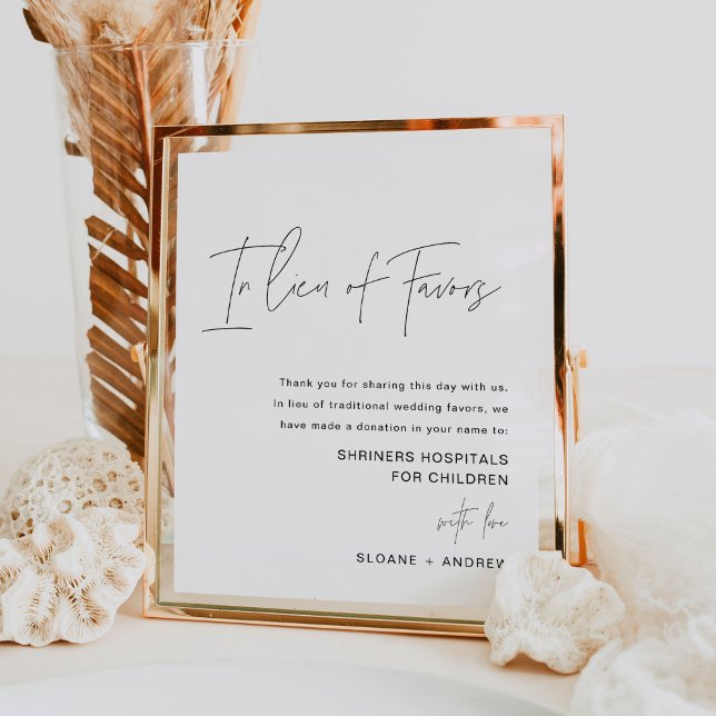 HARLOW In Lieu of Favors Wedding Sign (Creator Uploaded)