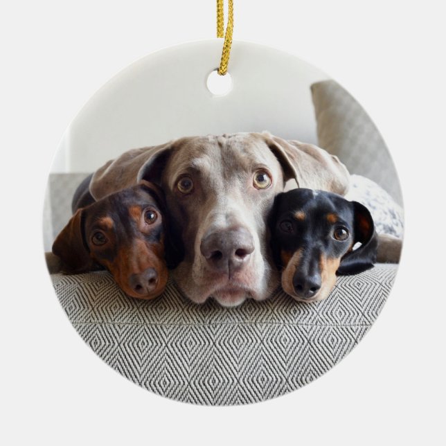 Harlow, Indiana and Reese Ceramic Ornament (Front)