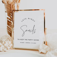 HARLOW Late Night Snacks Wedding Sign