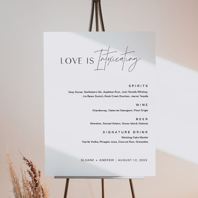 HARLOW Love Is Intoxicating Bar Menu Sign (Creator Uploaded)
