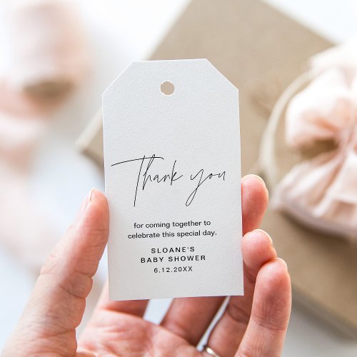 HARLOW Minimalist Baby Shower Thank You Gift Tags