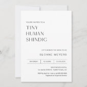 HARLOW Minimalist Baby Shower Tiny Human Shindig Invitation (Front)