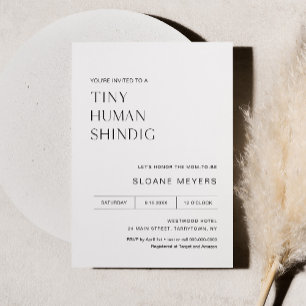 HARLOW Minimalist Baby Shower Tiny Human Shindig Invitation