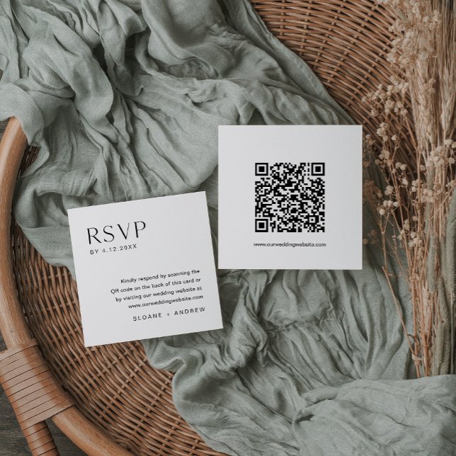 HARLOW Minimalist RSVP Card, QR Code Insert (Creator Uploaded)