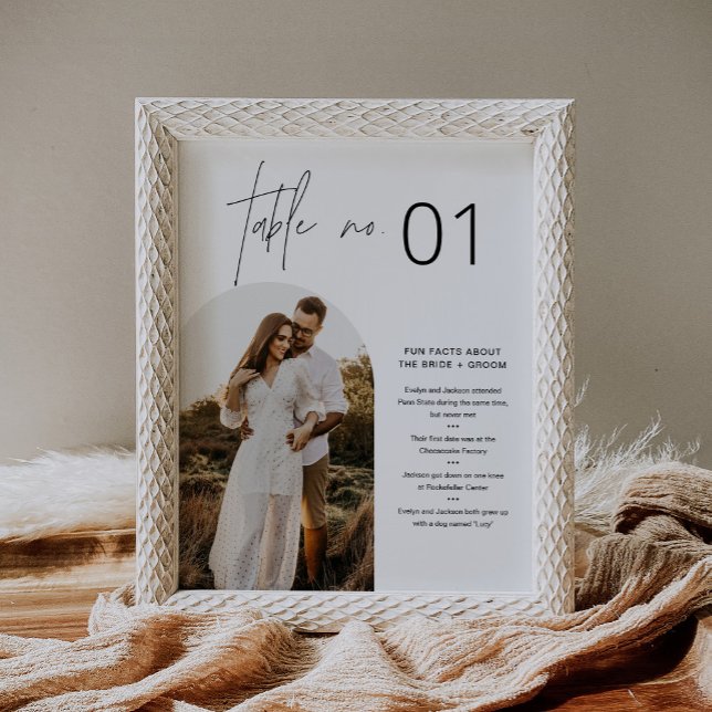 HARLOW Minimalist Table Number with Fun Facts 8x10 Poster (Creator Uploaded)