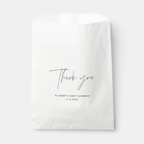 HARLOW Minimalist Thank You Baby Shower Favor Bag