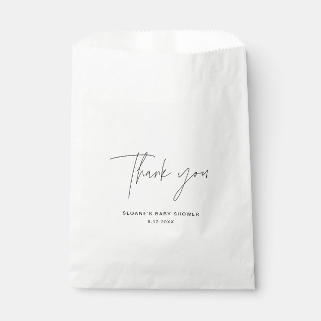 HARLOW Minimalist Thank You Baby Shower Favor Bag (Front)