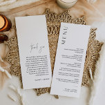 HARLOW Minimalist Wedding Menu 4x9<br><div class="desc">Harlow Collection - a perfect blend of clean sophistication and modern flair. It's designed with a modern script font that exudes style and elegance. Each product in the collection is thoughtfully crafted to showcase a look that is both timeless and on-trend.</div>