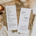 HARLOW Minimalist Wedding Program 4x9<br><div class="desc">Harlow Collection - a perfect blend of clean sophistication and modern flair. It's designed with a modern script font that exudes style and elegance. Each product in the collection is thoughtfully crafted to showcase a look that is both timeless and on-trend.</div>