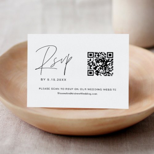 HARLOW Minimalist Wedding QR Code RSVP