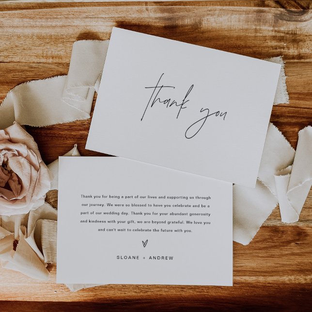 HARLOW Minimalist Wedding Thank You Card (Flat) (Creator Uploaded)