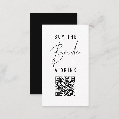 HARLOW Modern Bold Buy the Bride a Drink QR Code N Note Card