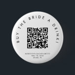 HARLOW modern buy the bride a drink button pin<br><div class="desc">This is a modern minimalist buy the bride a drink bachelorette party button. Upload the bride's Venmo QR code for a fun and easy way to get the party started! Edit all wording,  fonts,  and colors on this super festive girl's weekend pin to fit your event's personal style   feel.</div>