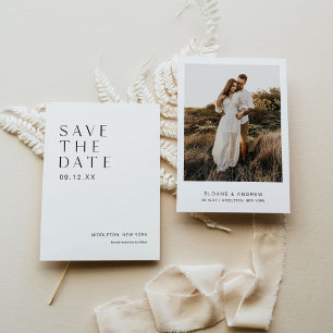 HARLOW Modern Minimalist Photo Save The Date Invitation