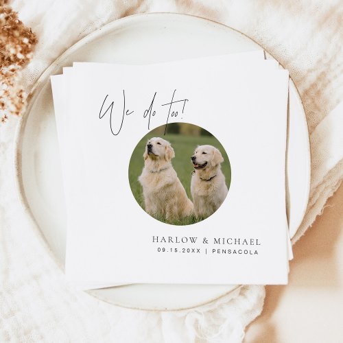 HARLOW Modern Minimalist We Do Too Wedding Napkins