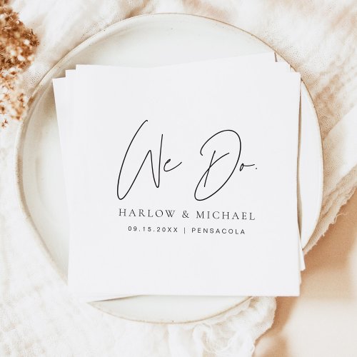 HARLOW Modern Minimalist We Do Wedding Napkins