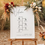 HARLOW Modern Minimalist Wedding Icon Timeline Poster<br><div class="desc">This wedding icon timeline and welcome sign features an edgy handwritten font and modern minimalist design. Click 'click to customize further' in the personalization section to open up the full editor. To add new icons, visit https://www.svgrepo.com/ and search the icon you need. Download as an svg and then drag and...</div>