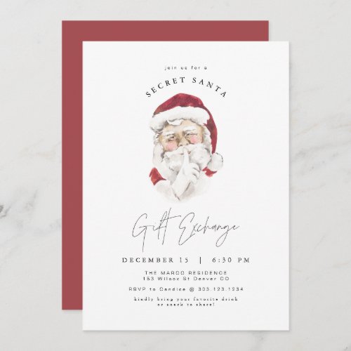 HARLOW Modern Secret Santa Gift Exchange Invitation