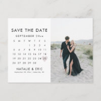 HARLOW modern simple clean save the date postcard