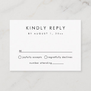 HARLOW modern simple RSVP card template