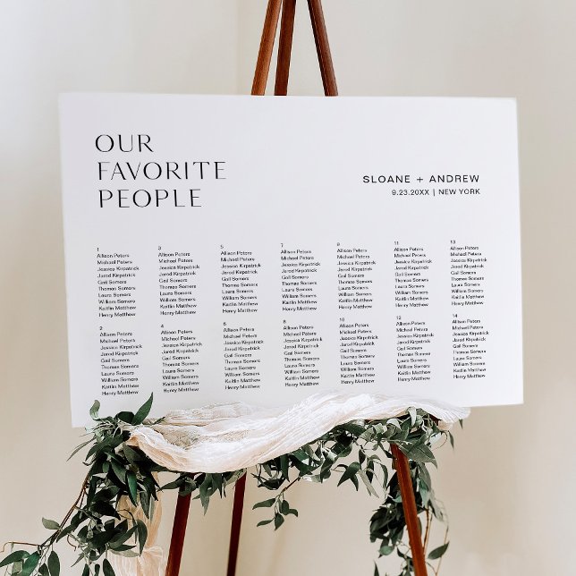 HARLOW Our Favorite People Seating Chart 18x24 Foam Board (Creator Uploaded)