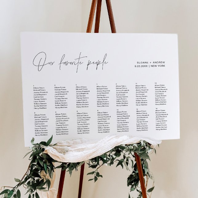 HARLOW Our Favorite People Seating Chart 18x24 Foam Board (Creator Uploaded)