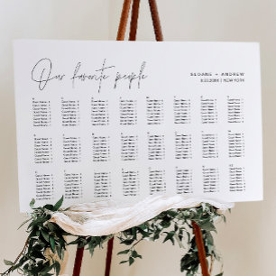 HARLOW Our Favorite People Seating Chart 24x36 Foam Board