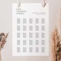 HARLOW Our Favorite People Seating Chart 24x36