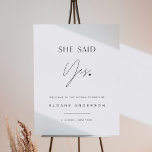 HARLOW She Said Yes Bridal Shower Sign Foam Board<br><div class="desc">Harlow Collection - a perfect blend of clean sophistication and modern flair. It's designed with a modern script font that exudes style and elegance. Each product in the collection is thoughtfully crafted to showcase a look that is both timeless and on-trend.</div>