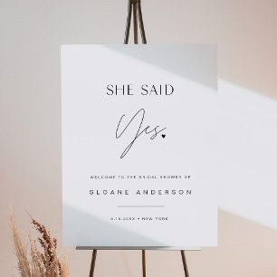 HARLOW She Said Yes Bridal Shower Sign Foam Board