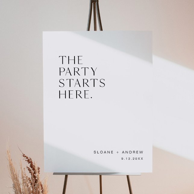 HARLOW The Party Starts Here Wedding Welcome Foam Board (Creator Uploaded)