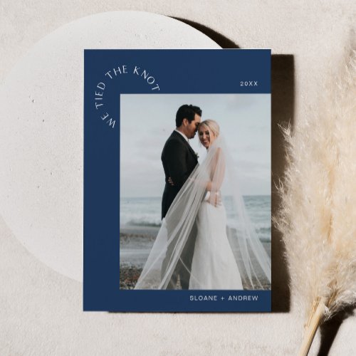 HARLOW Wedding Elopement We Tied The Knot _ Navy Invitation