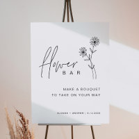 HARLOW Wedding Flower Bar Sign 18x24 Foam Board
