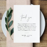 HARLOW Wedding Thank you Letter Napkin Note Card<br><div class="desc">Harlow Collection - a perfect blend of clean sophistication and modern flair. It's designed with a modern script font that exudes style and elegance. Each product in the collection is thoughtfully crafted to showcase a look that is both timeless and on-trend.</div>