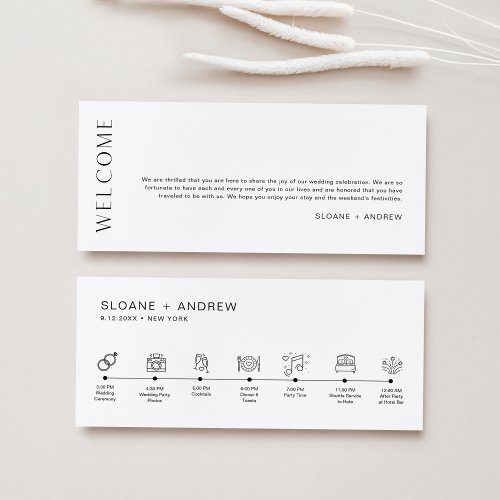 HARLOW Wedding Timeline and Welcome Letter 9x4
