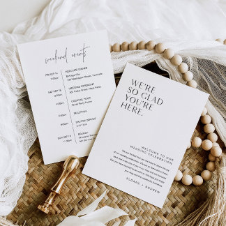 HARLOW Wedding Welcome Letter & Itinerary Card