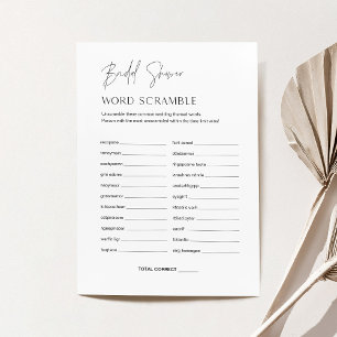 HARLOW Word Scramble Bridal Shower Game Card