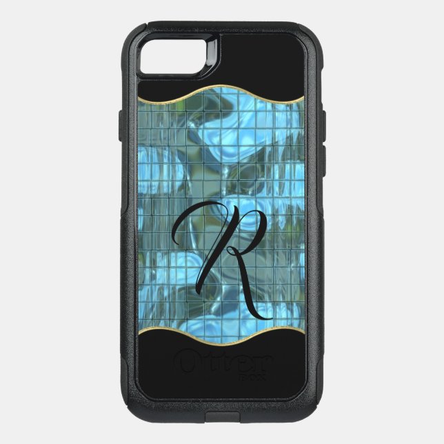 Harlowish Bleu Protective Pretty Monogram Otterbox iPhone Case (Back)
