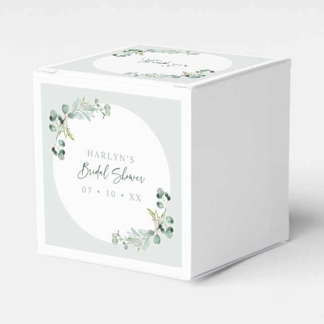 HARLYN Eucalyptus Bridal Shower Favor Boxes (Front Side)