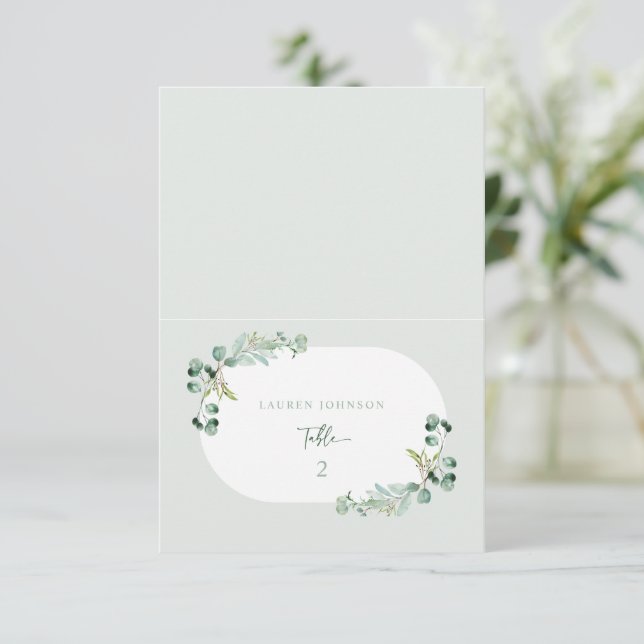HARLYN Place Card Eucalyptus Bridal Shower Decor (Standing Front)
