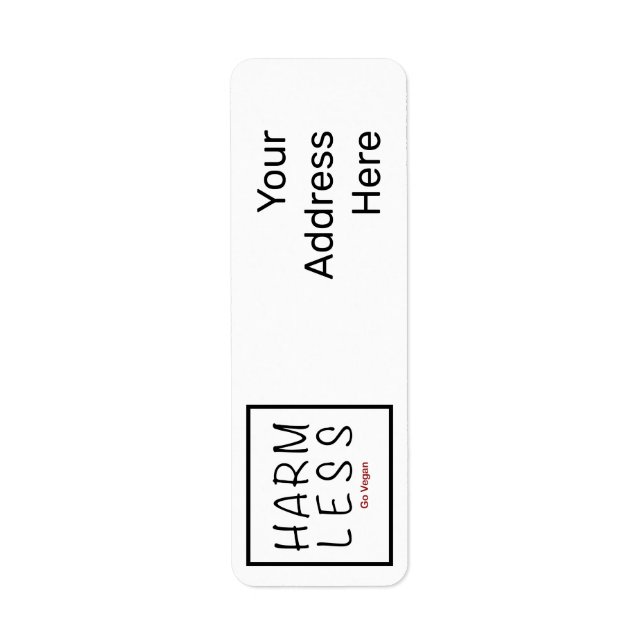 Harm Less - Go Vegan Label (Front)
