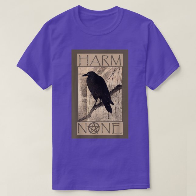 Harm None WiccanPagan Design  T-Shirt (Design Front)