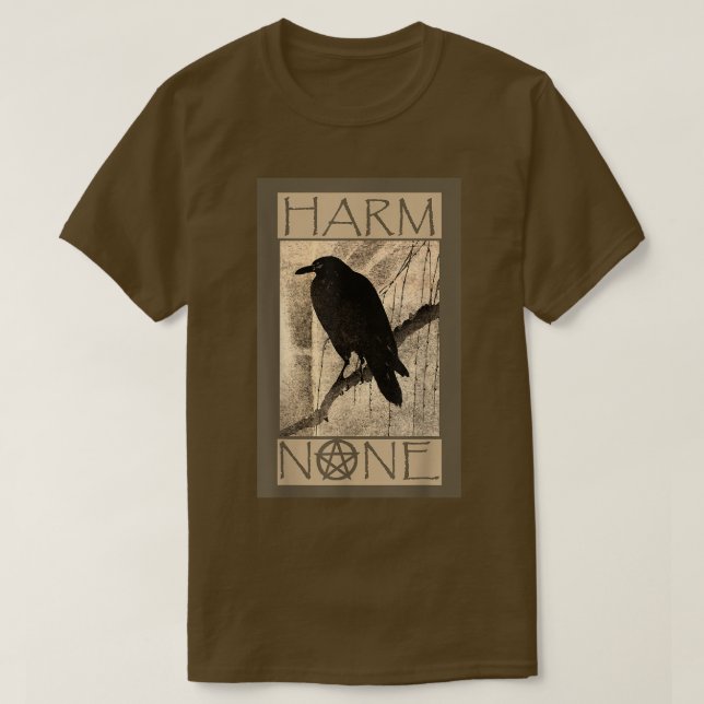 Harm None WiccanPagan Design  T-Shirt (Design Front)